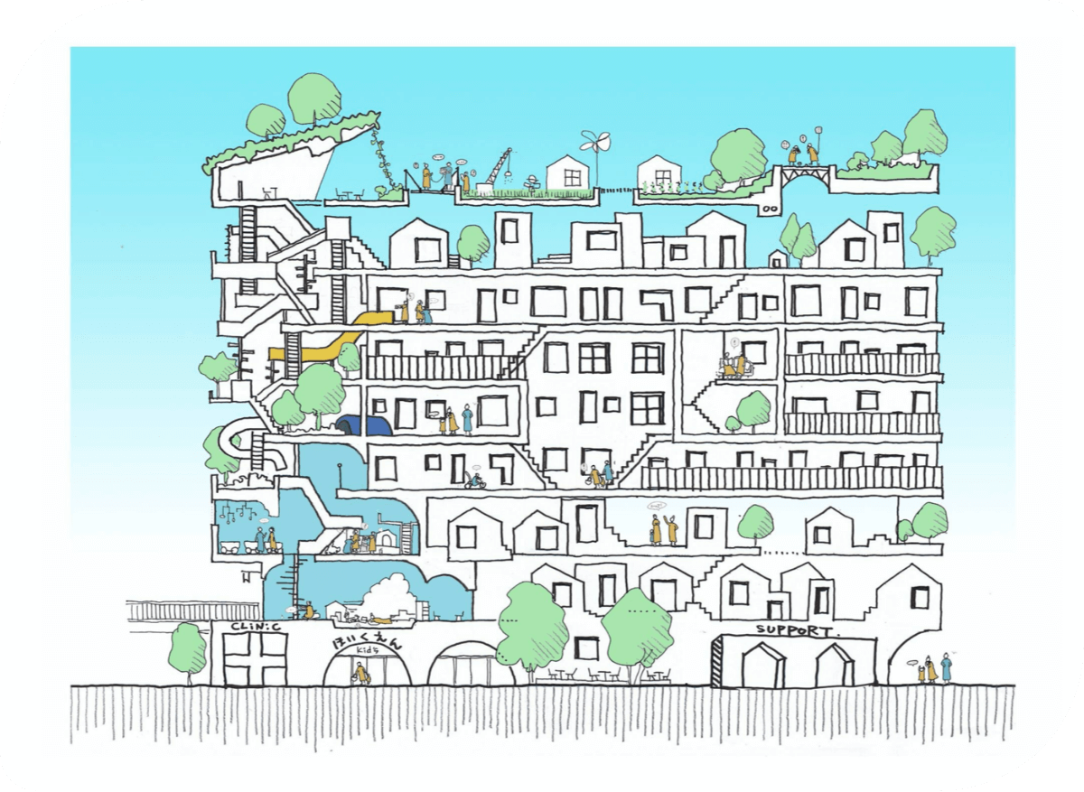 画像：建物全てが遊具になっているマンション